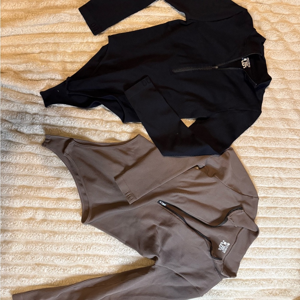 Stylish Black and Brown Bodysuit Set